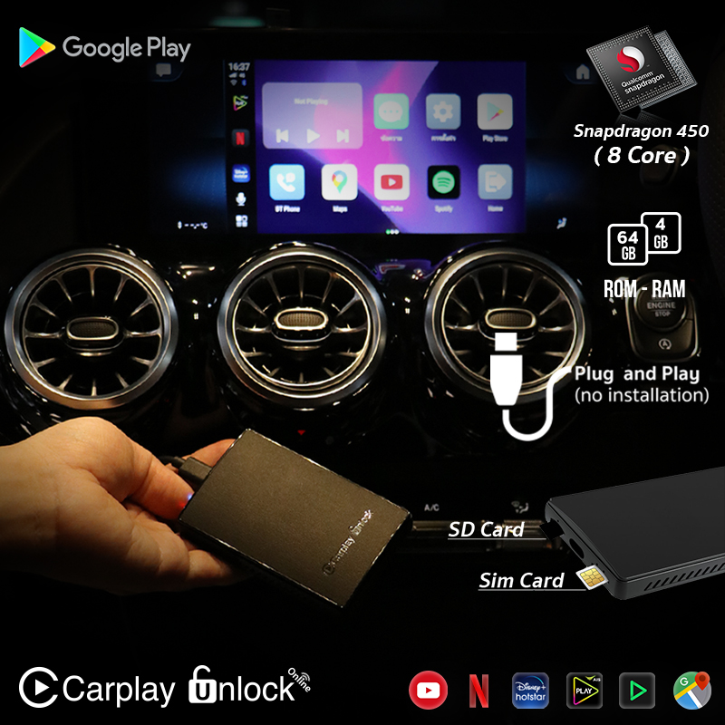 HMS Carplay Unlock Online ใส่ Sim ได้ สำหรับ รถรุ่นใหม่ทุกรุ่นที่มี Carplay มาจากโรงงาน