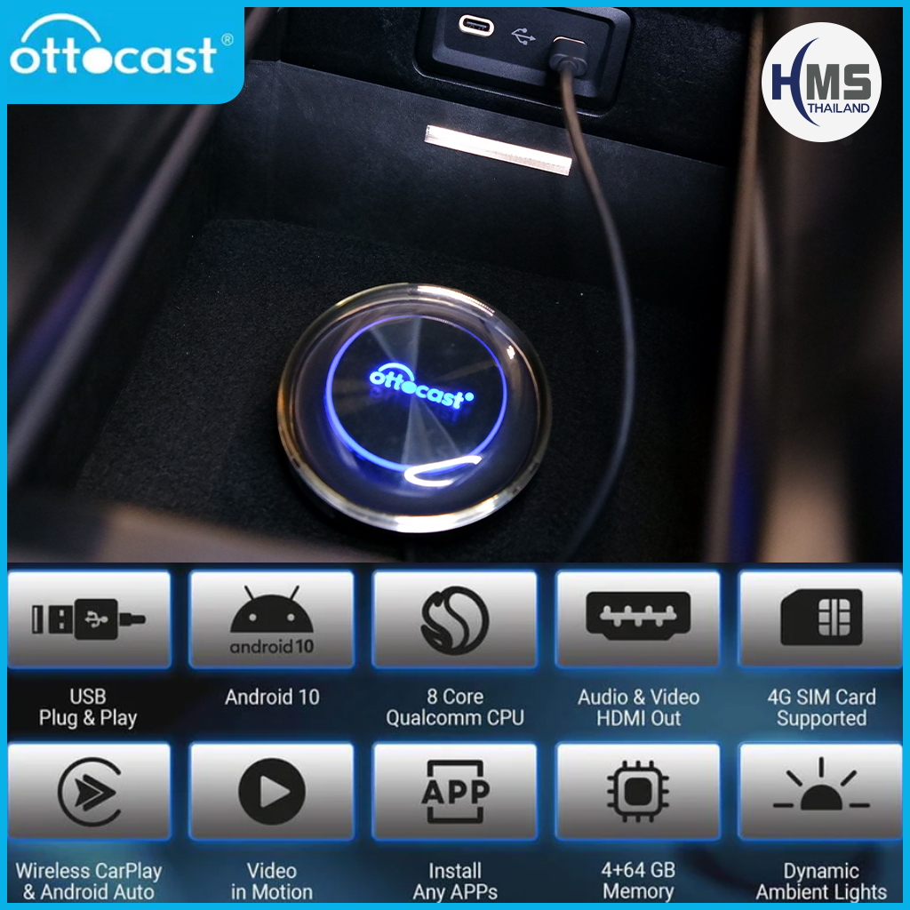 Ottocast ใช้งาน Full Android ในรถยนต์ ผ่านช่อง USB Carplay Ottocast ใช้งาน Full Android ในรถยนต์ ผ่านช่อง USB Carplay
